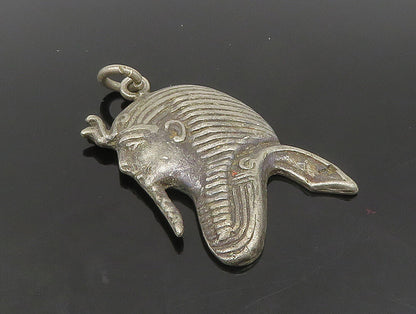 925 Sterling Silver  Vintage Dark Tone Egyptian Pharaoh Pendant  PT19642