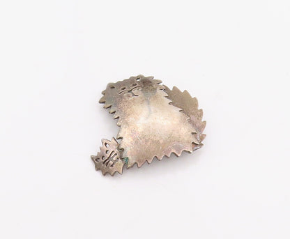 925 Sterling Silver Vintage Brooch Pin Modernist Cat With Jagged Edges  BP12320