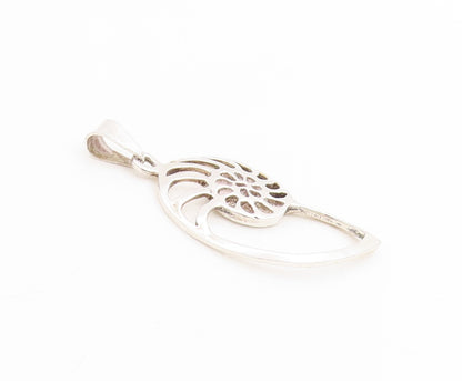 925 Sterling Silver Vintage Pendant Openwork Nautilus Shell Design Charm PT25287