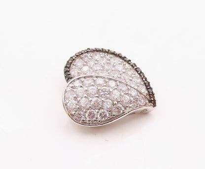 925 Sterling Silver  Cubic Zirconia & Hematite Love Heart Pendant  PT14615