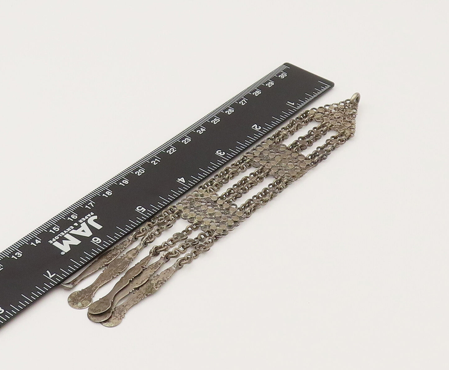 925 Sterling Silver  Vintage Ornate Chain Dangling Long Pendant  PT21981