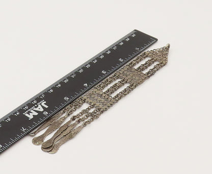 925 Sterling Silver  Vintage Ornate Chain Dangling Long Pendant  PT21981