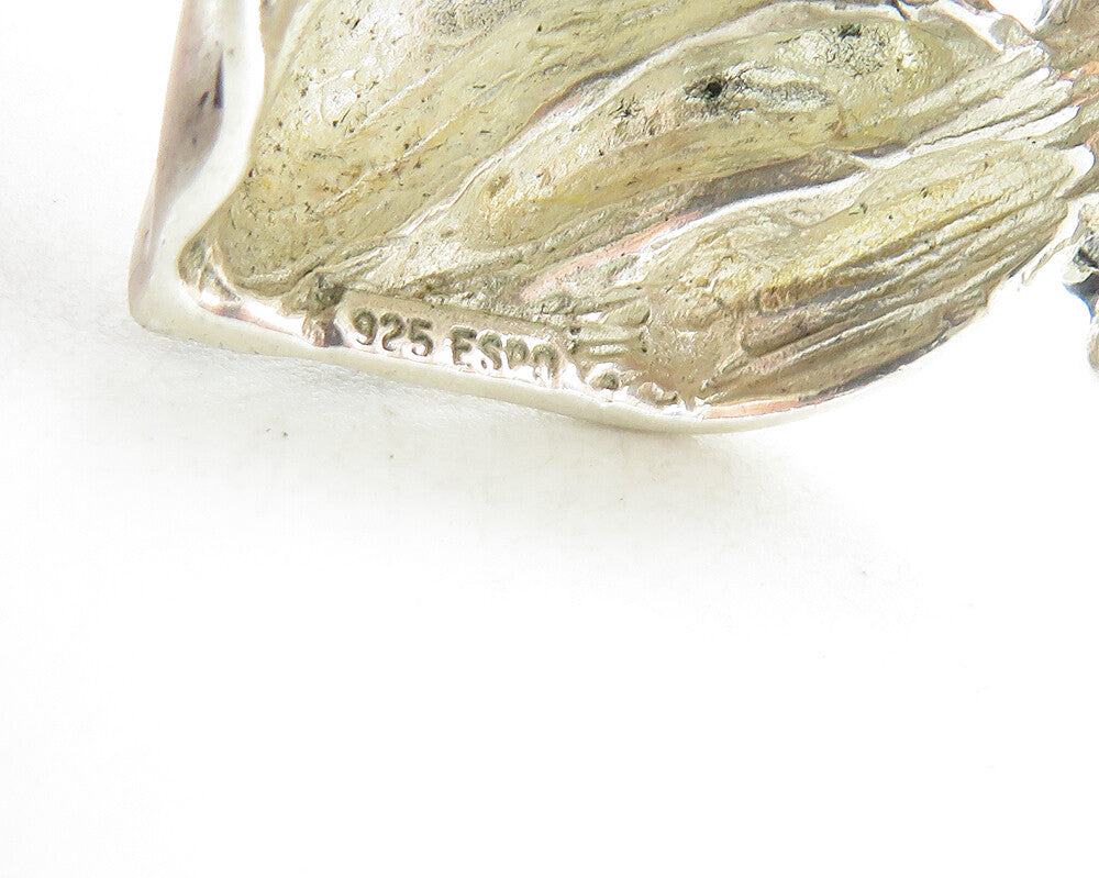 ESPO 925 Sterling Silver  Vintage Shiny Smooth Fluted Design Pendant  PT7654