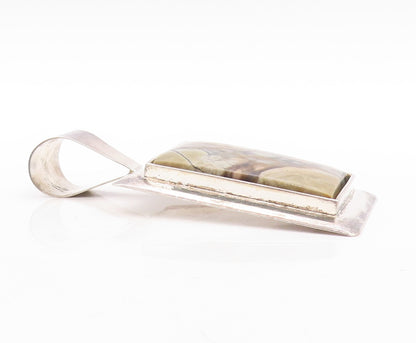 925 Sterling Silver Vintage Pendant DTR JAY KING Rectangular Marble  PT23641