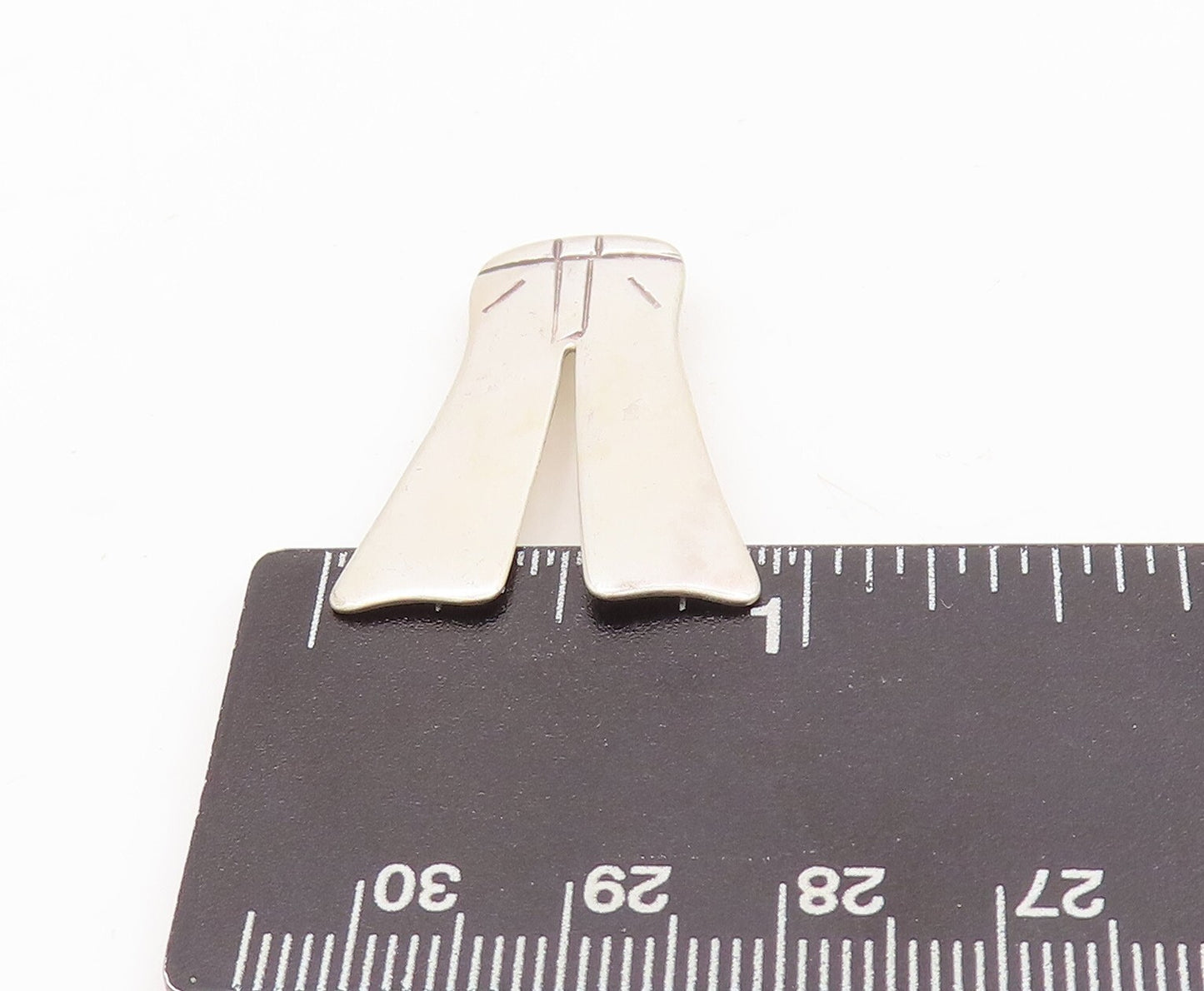 925 Sterling Silver Vintage Pendant Solid Carved Pants PT23478