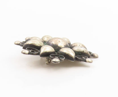 925 Sterling Silver Vintage Brooch Pin MEXICO Classic Floral Sunburst  BP12504