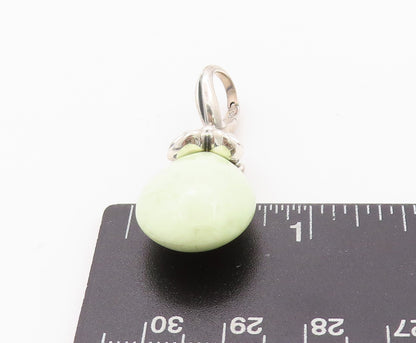 925 Sterling Silver Vintage Pendant ANN KING Floral Cabochon Gemstone  PT23999