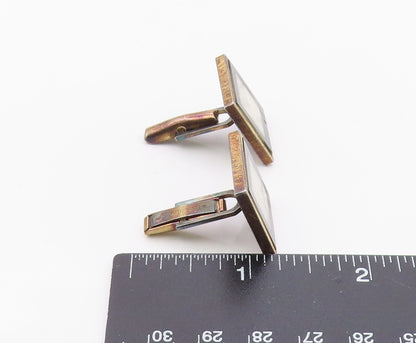 925 Sterling Silver  Vintage Howlite & Black Onyx Square Cufflinks  TR2328