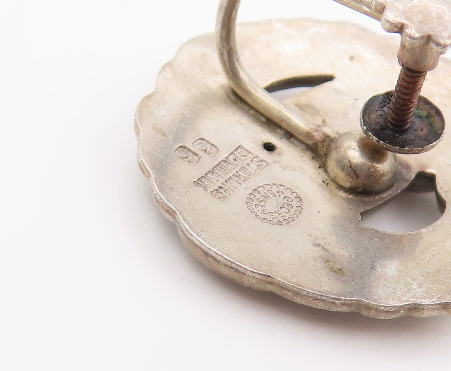 925 Sterling Silver Vintage Earrings GEORG JENSEN DEMNARK Single Lot  EG14296