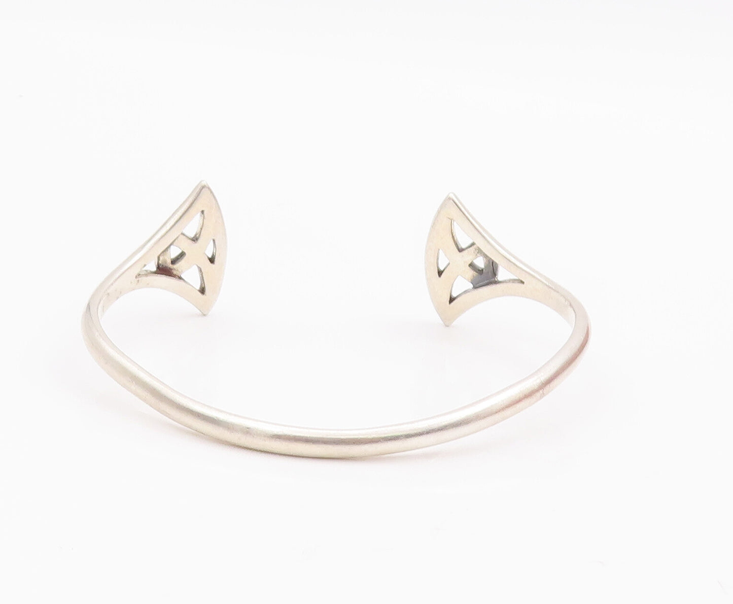 925 Sterling Silver Vintage Bracelet Solid Celtic Knot Cutout Cuff  BT10551
