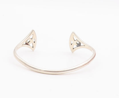 925 Sterling Silver Vintage Bracelet Solid Celtic Knot Cutout Cuff  BT10551