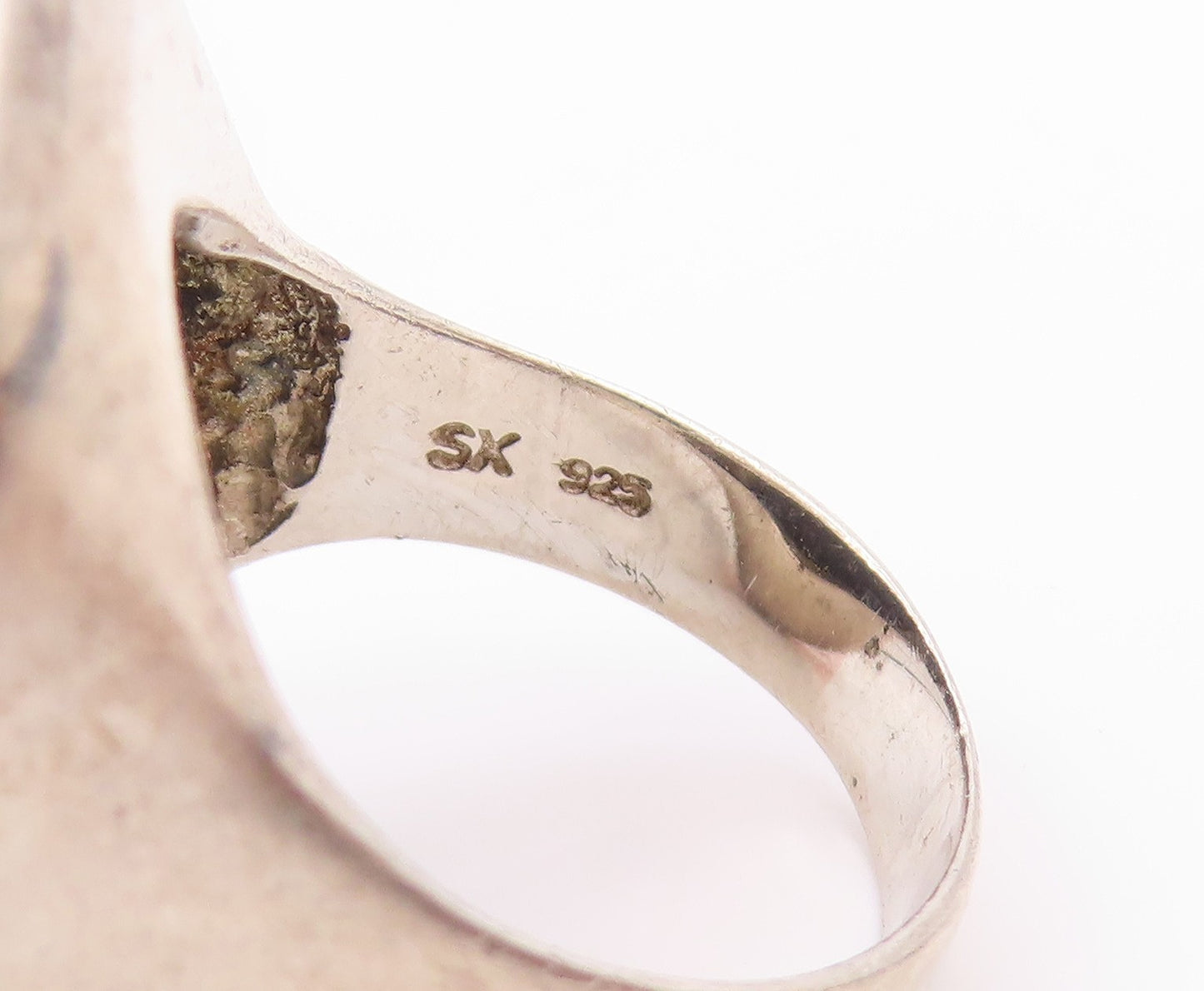 925 Sterling Silver Vintage Ring SCOTT KAY Faceted Onyx Band  Sz 7.5  RG36064