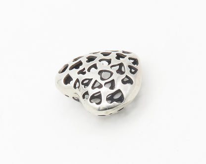 925 Sterling Silver  Shiny Smooth Cutout Hollow Love Heart Pendant  PT13460