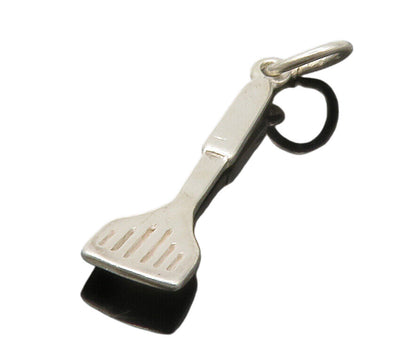 SHUBE 925 Silver  Vintage Shiny Petite Spatula Cooking Motif Pendant  PT10179