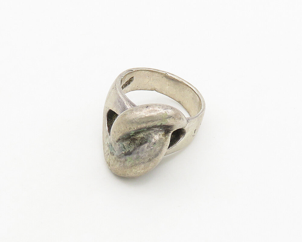 MEXICO 925 Sterling Silver  Vintage Dark Tone Loop Knot Band Ring Sz 7 RG19587