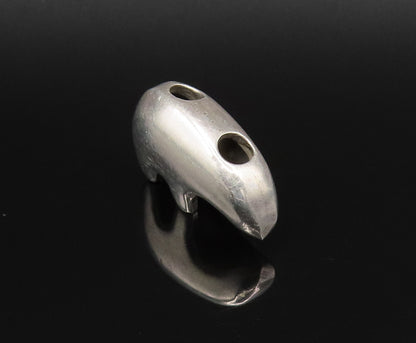 925 Sterling Silver  Vintage Minimalist Polished Bear Motif Pendant  PT21482