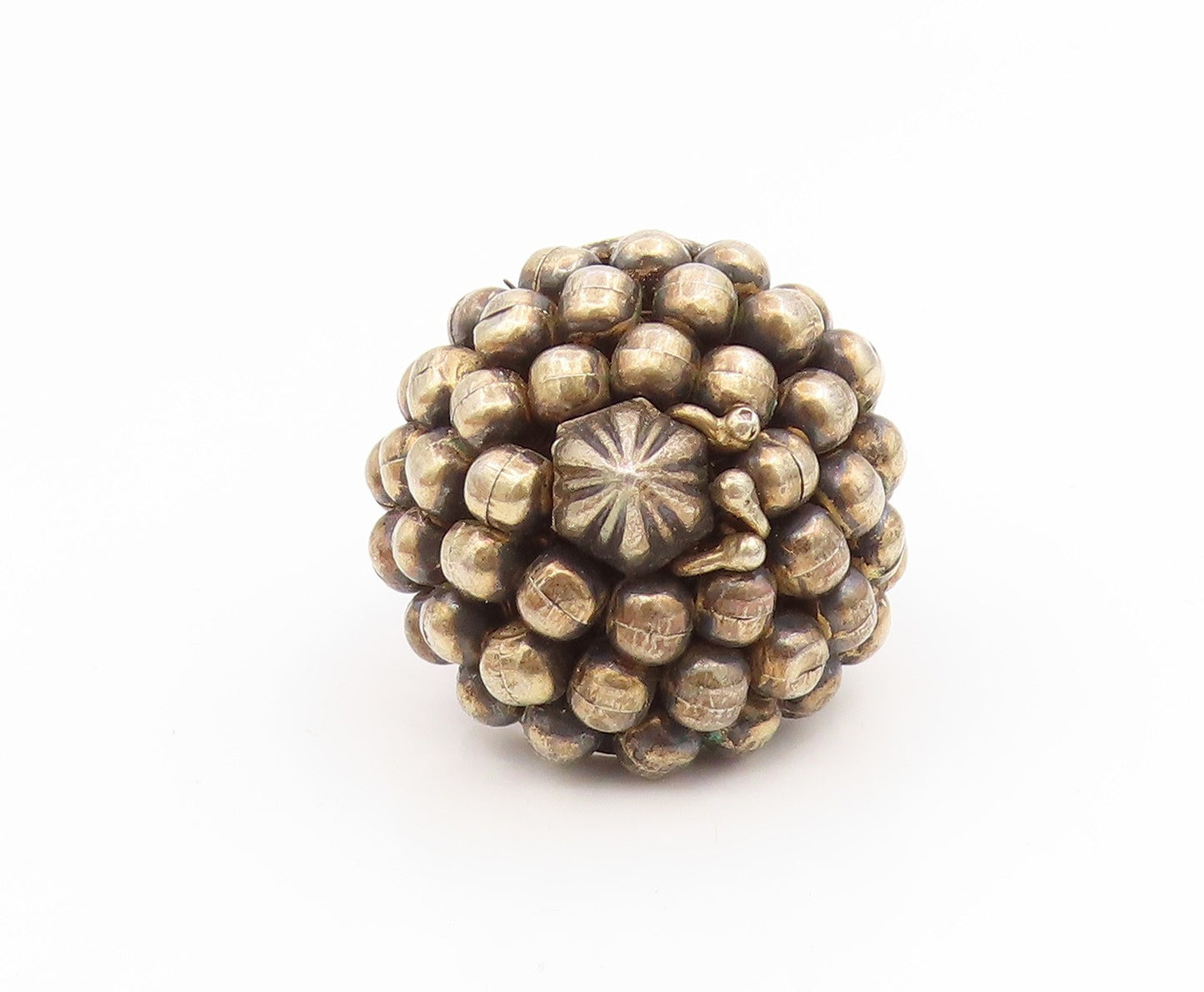 925 Sterling Silver Vintage Ring Classic Caviar Bead Dome Band  Sz 6.5  RG35159
