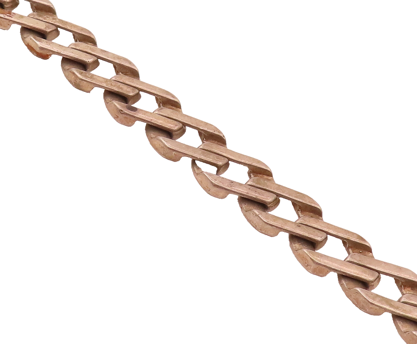 925 Sterling Silver Vintage Solid Rectangular Curb Link Bracelet  BT9803