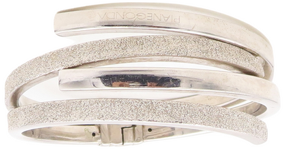 925 Sterling Silver Vintage Bracelet PIANEGONDA Hinged Split Bands  BT10834