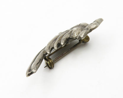 925 Sterling Silver  Vintage Antique Dark Tone Bird Motif Brooch Pin  BP5236