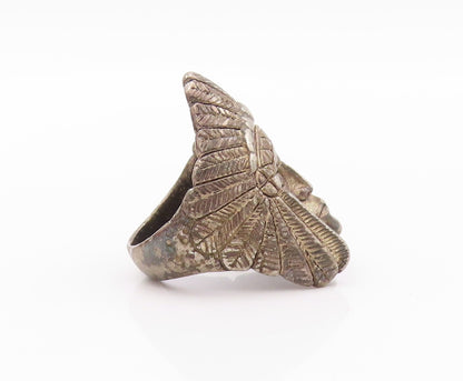 925 Sterling Silver Vintage Ring G&S Native American Warrior  Sz 7  RG32457