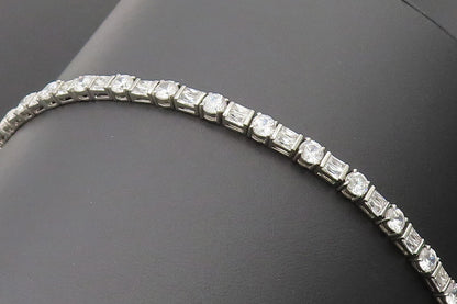 925 Sterling Silver  Vintage Delicate Cubic Zirconia Tennis Bracelet  BT10122