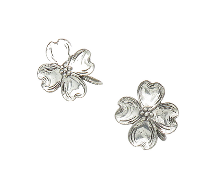 BEAU 925 Sterling Silver  Vintage Shiny Flower Non Pierce Earrings  EG7993