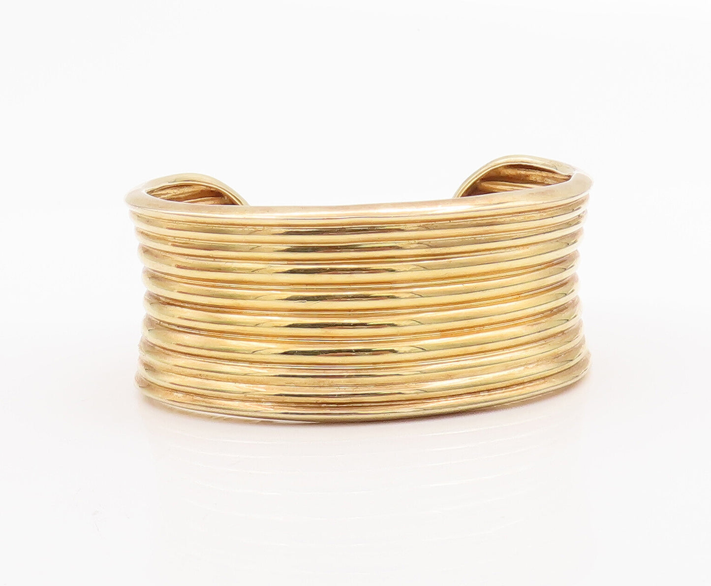 925 Sterling Silver Vintage Bracelet ROSS SIMONS Gold Plated Row Etched  BT10351