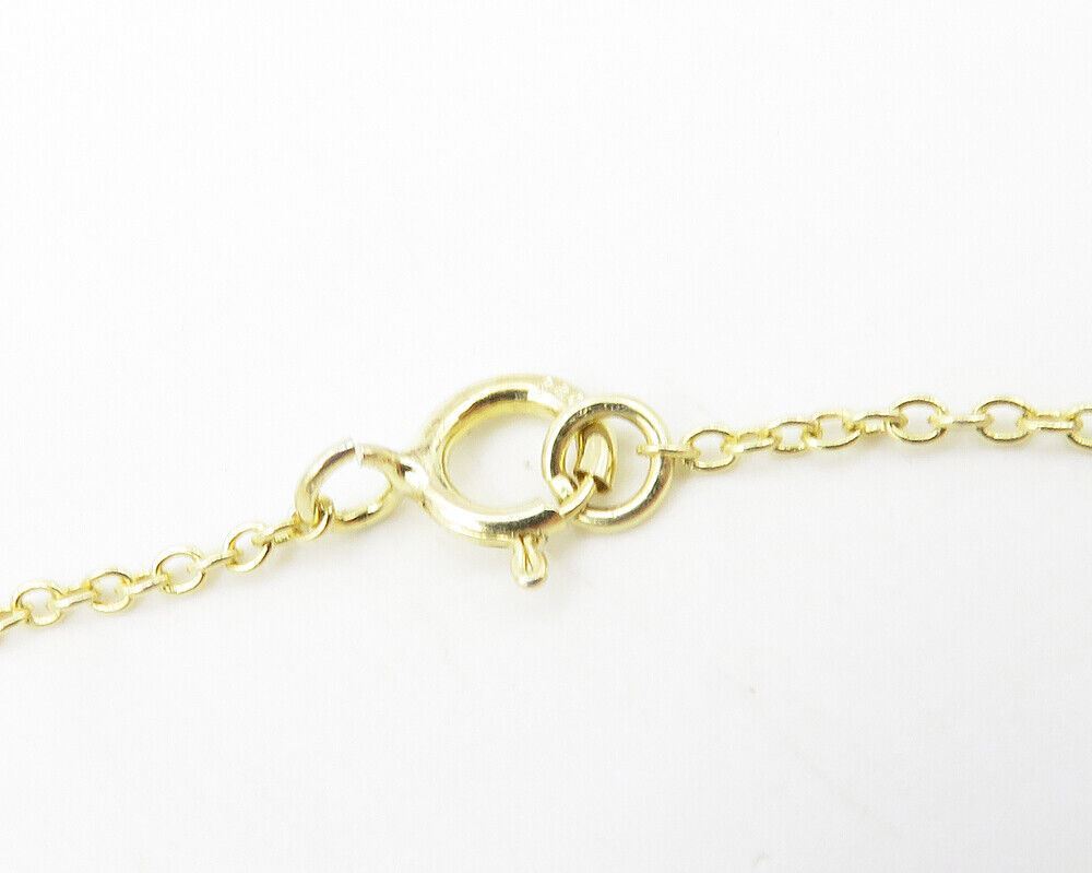 925 Sterling Silver  Genuine Diamonds Gold Plated Heart Chain Necklace  NE1964