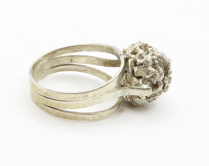 925 Sterling Silver  Vintage Modernist Sculpted Band Ring Sz 6.5  RG14938