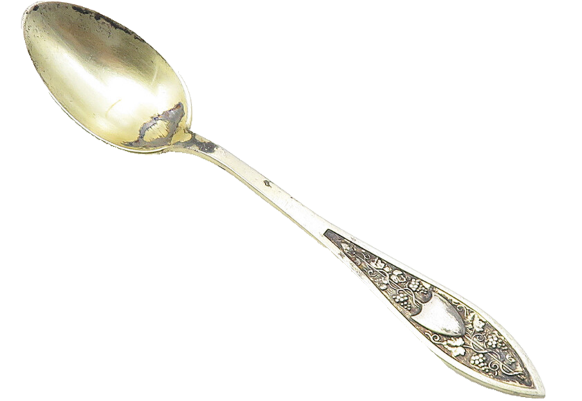 925 Sterling Silver  Vintage Floral Vine Detail Petite Espresso Spoon  TR1813