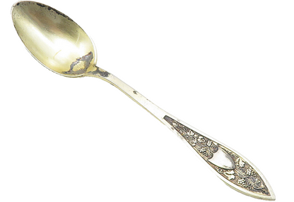 925 Sterling Silver  Vintage Floral Vine Detail Petite Espresso Spoon  TR1813