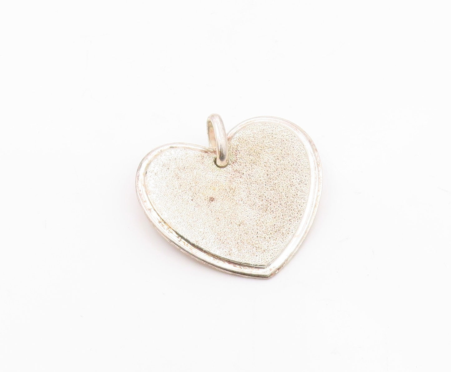925 Sterling Silver  Vintage Sparkling Love Heart Motif Pendant  PT12525