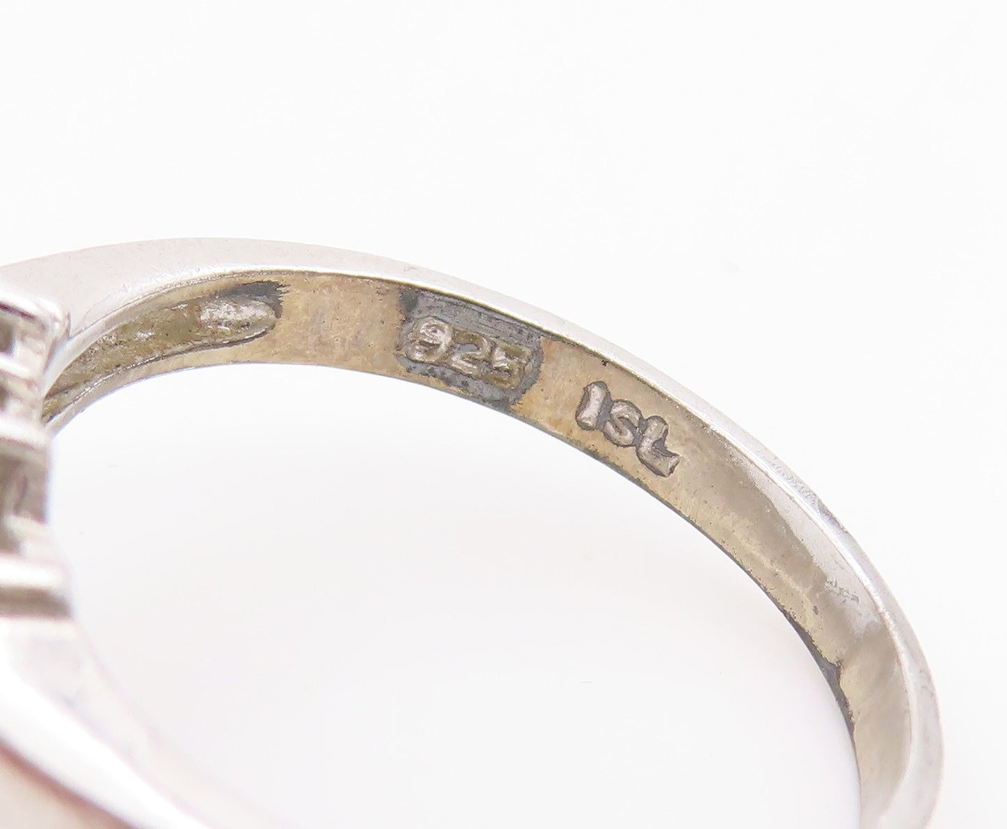 925 Sterling Silver Vintage Ring CZ Elegant Open Love Heart Band  Sz 7  RG35363