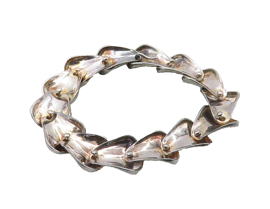 RLM STUDIO 925 Silver  Vintage Dark Tone Modernist Chain Bracelet  BT6542