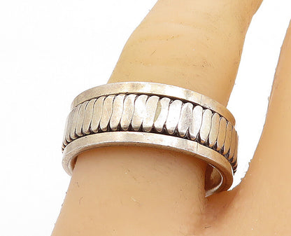 925 Sterling Silver Vintage Shiny Fluted Band Spinner Ring Sz 9.5 RG6360