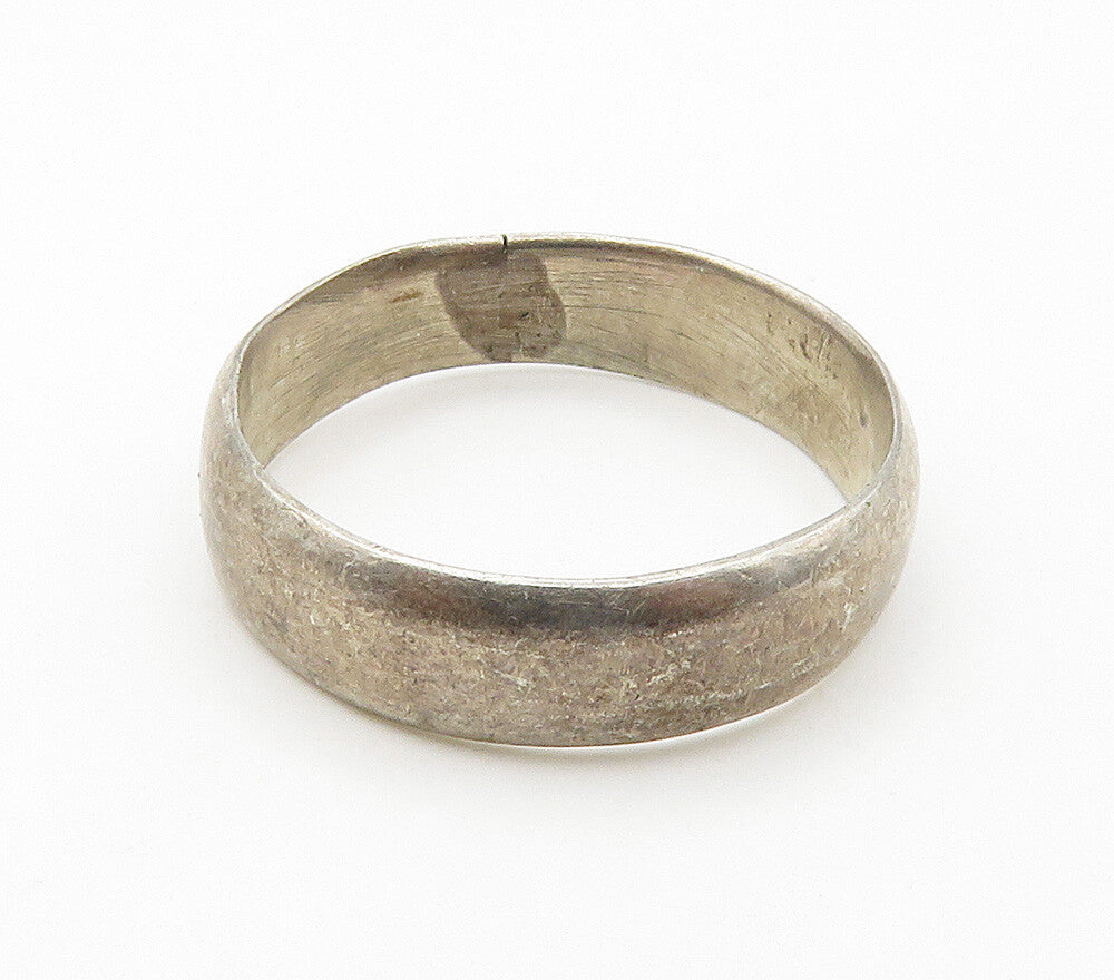 POST BELL TRADING 925 Silver  Vintage Minimalist Smooth Band Ring Sz 5 RG15541