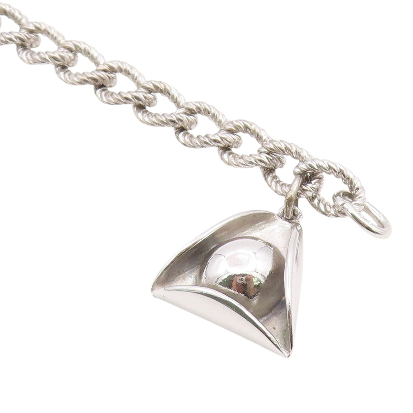 925 Sterling Silver  Vintage Hat Charmed Twist Link Chain Bracelet  BT3770