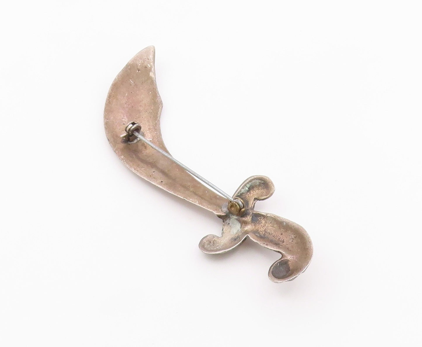 925 Sterling Silver  Vintage Antique Dark Tone Dagger Motif Brooch Pin  BP3036