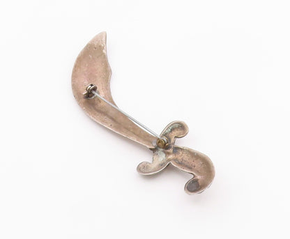 925 Sterling Silver  Vintage Antique Dark Tone Dagger Motif Brooch Pin  BP3036