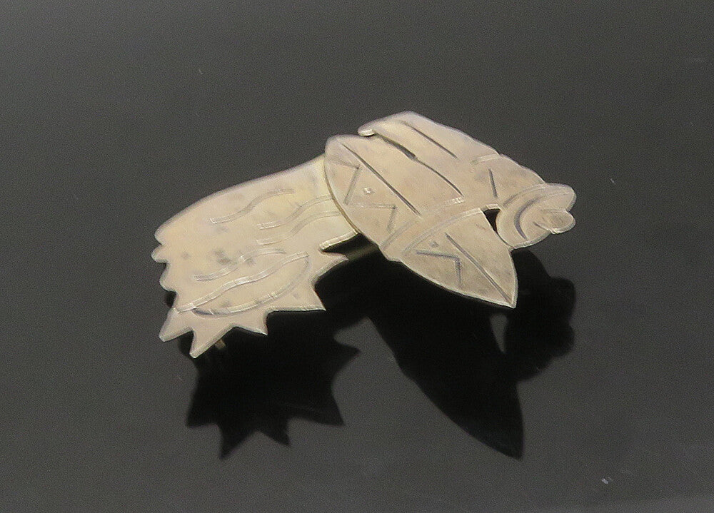 MEXICO 925 Silver  Vintage Man With Surf Board Beach Scene Brooch Pin  BP8742