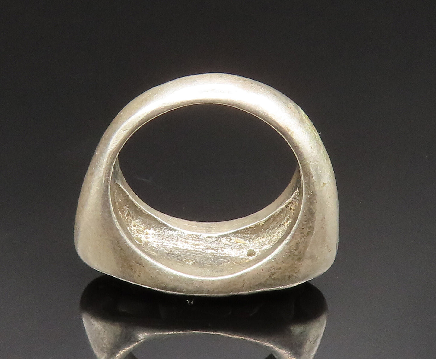 925 Silver  Vintage Cubic Zirconia Accented Cobblestone Ring Sz 5  RG24991
