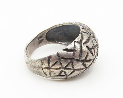 925 Sterling Silver  Vintage Oxidized Etched Design Band Ring Sz 7  RG10915
