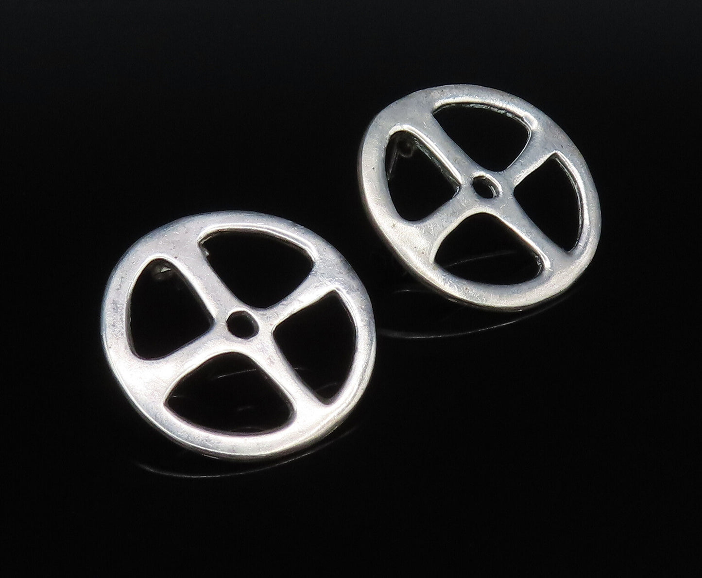 KOYKOE 925 Silver  Vintage Fashionable Open Wheel Motif Drop Earrings  EG12234