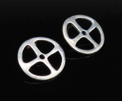 KOYKOE 925 Silver  Vintage Fashionable Open Wheel Motif Drop Earrings  EG12234