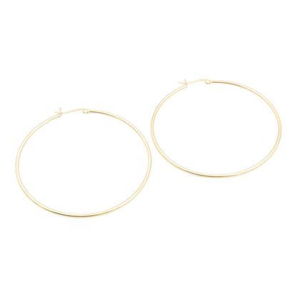 925 Sterling Silver Vintage Earrings Gold Plated Minimalist Large Hoops  EG14424