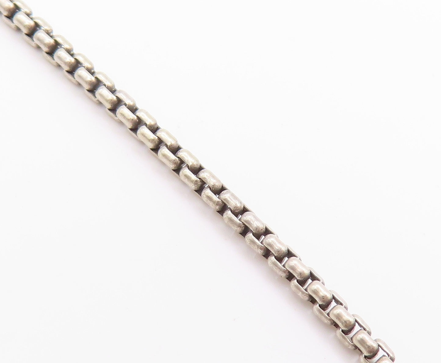 925 Sterling Silver Vintage Necklace Designer Interlocking Circles Chain NE4664