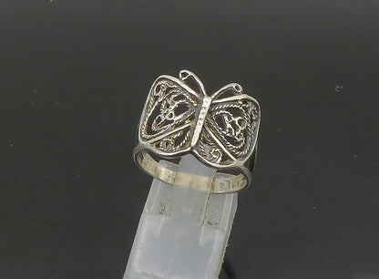 925 Sterling Silver  Vintage Swirl Twist Butterfly Band Ring Sz 9  RG23605