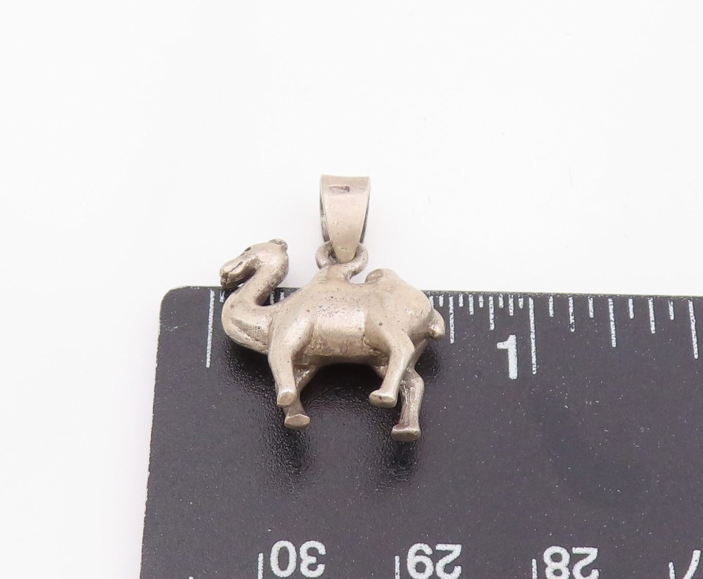 925 Sterling Silver Vintage Pendant Solid Camel With Double Hump Charm  PT25507
