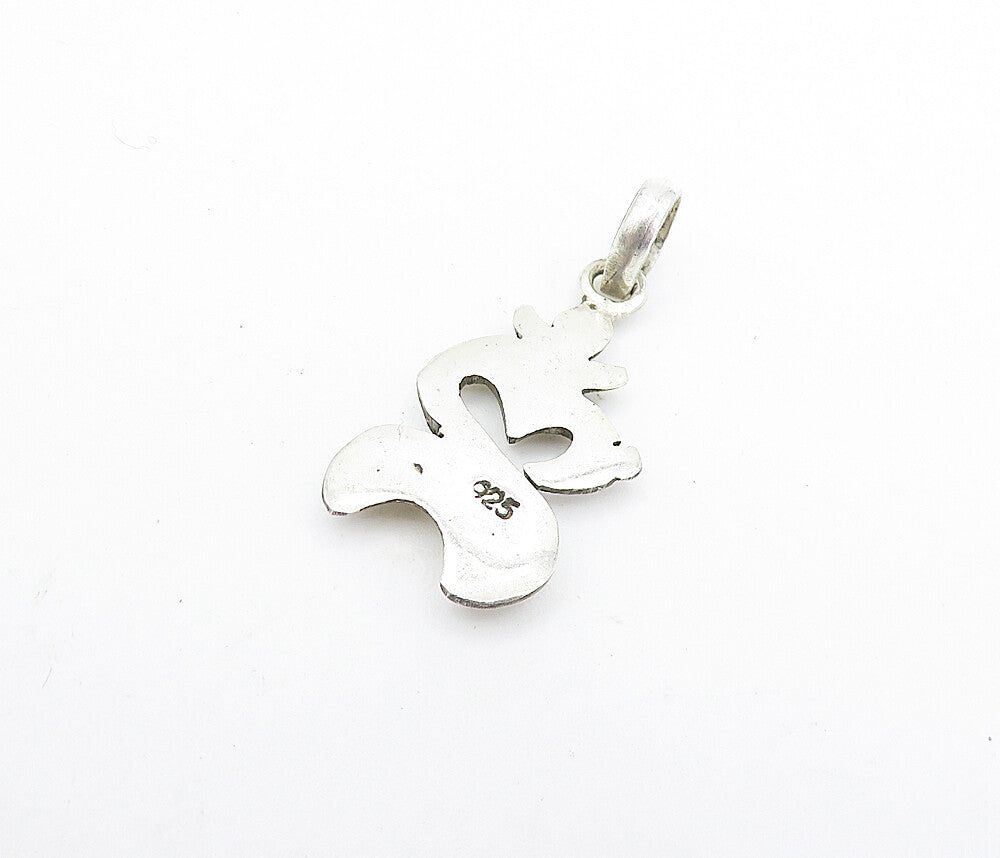 925 Sterling Silver  Shiny Petite Om Heart Spiritual Symbol Pendant  PT5846